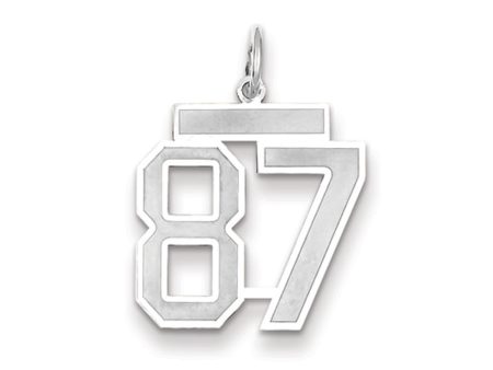 14k White Gold, Jersey Collection, Medium Number 87 Pendant Online Hot Sale