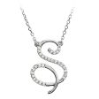 1 8 Ctw Diamond Sterling Silver Medium Script Initial S Necklace, 16in Cheap