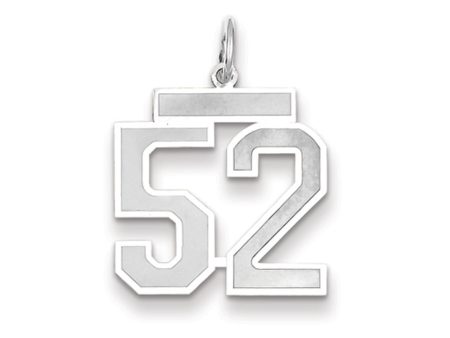 14k White Gold, Jersey Collection, Medium Number 52 Pendant For Discount