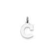 14k White Gold, Amanda Collection, Small Block Style Initial C Pendant For Cheap