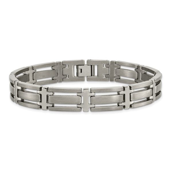 10mm Multi-Finish Titanium Open Link Bracelet - 8.75 Inch Online now