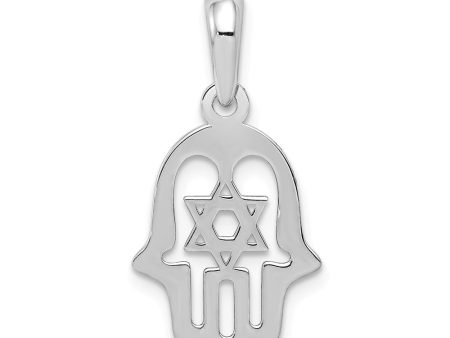 14k White Gold Polished Star of David Chamseh Pendant Supply