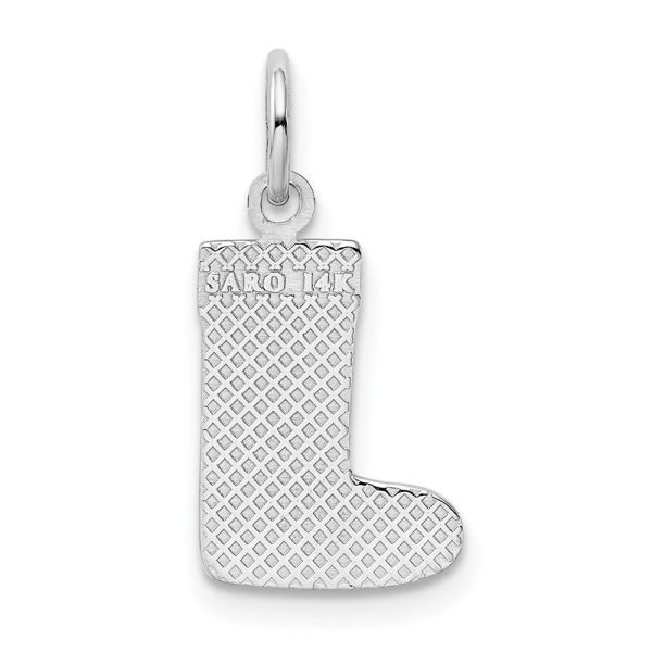 14k White Gold, Christmas Stocking Charm Discount