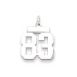 Sterling Silver, Athletic Collection Medium Polished Number 83 Pendant Supply