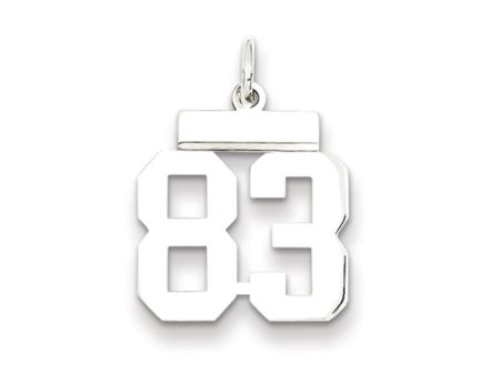 Sterling Silver, Athletic Collection Medium Polished Number 83 Pendant Supply