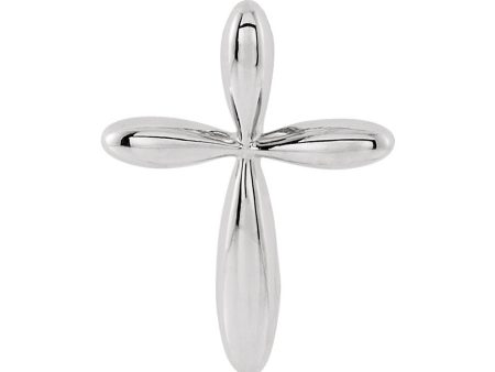 14k White Gold Rounded Cross Slide Pendant, 11 x 15mm For Cheap