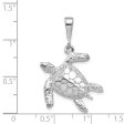 14k White Gold Polished Sea Turtle Pendant Online