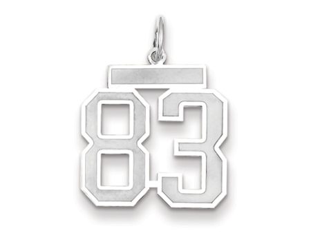 14k White Gold, Jersey Collection, Medium Number 83 Pendant Cheap