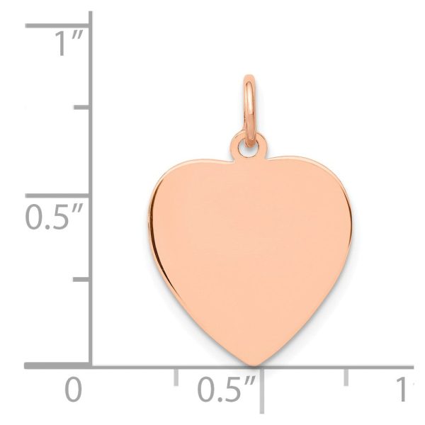 14k Rose Gold Engravable Heart Disc Charm or Pendant, 15mm Online Hot Sale