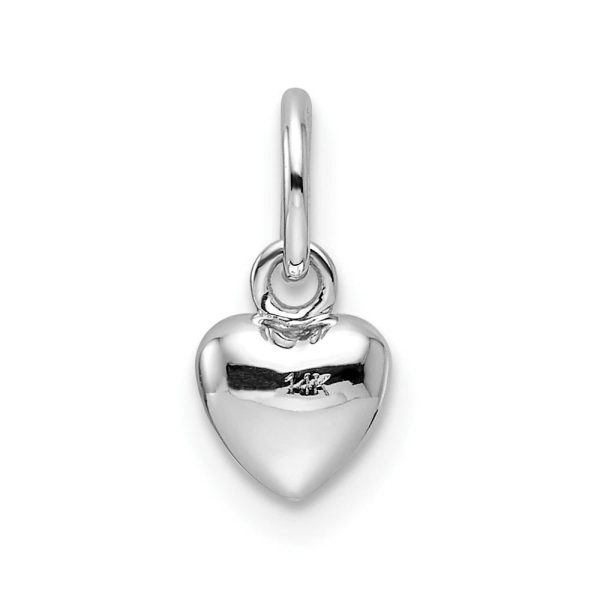 14k White Gold Tiny Puffed Heart Charm, 5mm (3 16 inch) Online Hot Sale