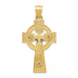 14k Two Tone Gold Large Celtic INRI Crucifix Pendant, 22 x 42mm Supply