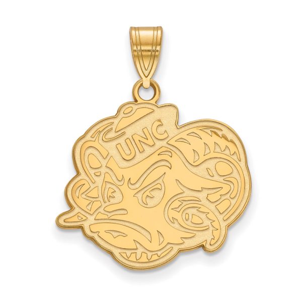 14k Gold Plated Silver North Carolina Large Mascot Pendant Hot on Sale