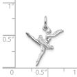 14k White Gold Small 3D Ballerina Pendant Charm Hot on Sale