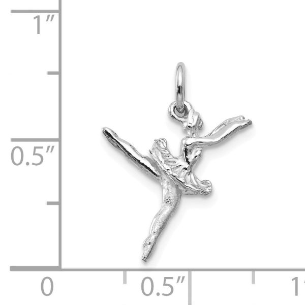 14k White Gold Small 3D Ballerina Pendant Charm Hot on Sale