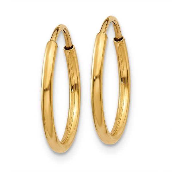 1.25mm, 14k Yellow Gold Endless Hoop Earrings, 13mm (1 2 Inch) Supply