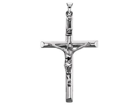 14k White Gold INRI Crucifix Pendant on Sale