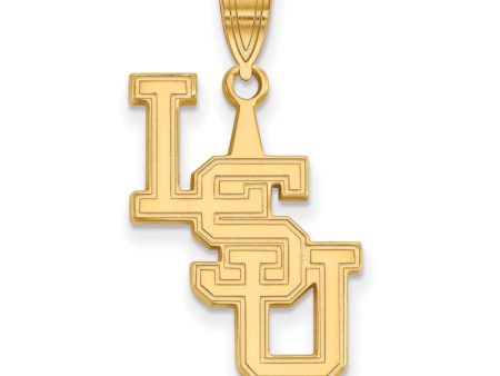 10k Yellow Gold Louisiana State Large Pendant For Sale