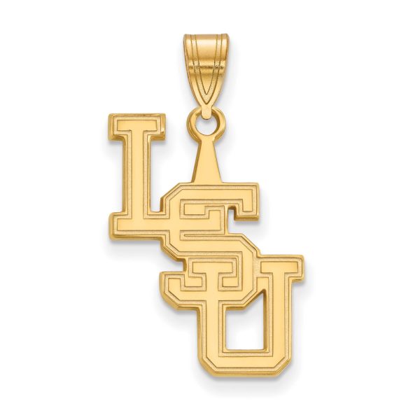 10k Yellow Gold Louisiana State Large Pendant For Sale