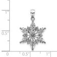 14k White Gold Stacked Snowflake Pendant, 18mm Sale