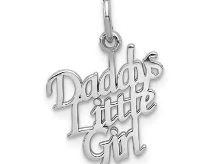 14k White Gold Polished Daddy s Little Girl Charm or Pendant, 15mm Discount