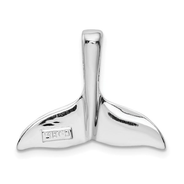 14k White Gold Polished Whale Tail Slide For Discount