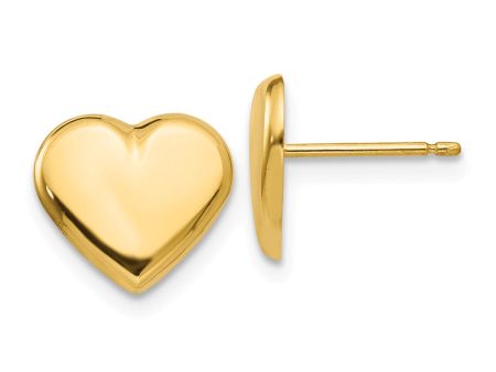 10mm Polished Heart Post Earrings in 14k Yellow Gold Supply