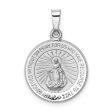 14k White Gold Hollow Round Miraculous Medal Pendant, 15mm (9 16 Inch) Online