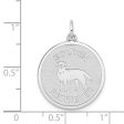 14k White Gold Laser Etched Golden Retriever Disc Pendant, 19mm Online Sale