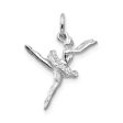 14k White Gold Small 3D Ballerina Pendant Charm Hot on Sale