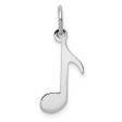 14k White Gold Polished Music Note Charm Discount