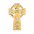 14k Yellow or White Gold Celtic Cross Slide Pendant, 12 x 20mm For Discount