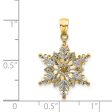 14k Two Tone Gold Stacked Snowflake Pendant, 18mm Cheap