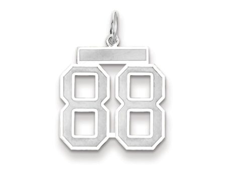 14k White Gold, Jersey Collection, Medium Number 88 Pendant For Sale