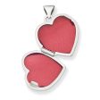 14k White Gold 15mm Double Design Heart Shaped Locket Cheap