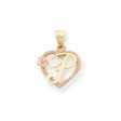 14k Two Tone Gold Grace Collection 15mm Heart Initial P Pendant Hot on Sale