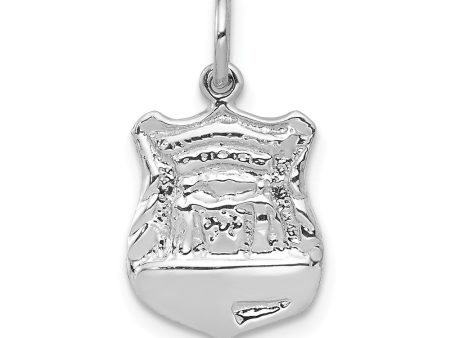 14k White Gold Police Badge Charm Online