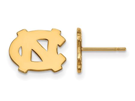 14k Gold Plated Silver U of North Carolina XS (Tiny) Post Earrings Online now