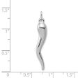 14k White Gold Italian Horn Pendant, 5 x 33mm For Discount