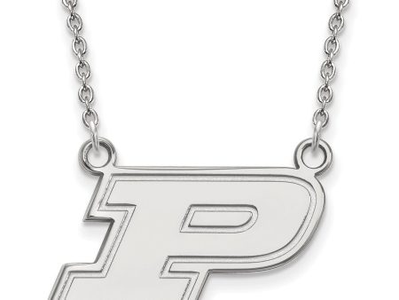 Sterling Silver Purdue Small Initial P Pendant Necklace on Sale