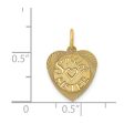 14k Yellow Gold Special Sister Heart Charm or Pendant, 13mm Discount