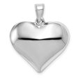 14k White Gold Puffed Heart Pendant, 21mm Hot on Sale