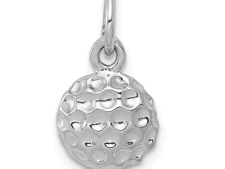 14k White Gold 9mm Polished Golf Ball Pendant Online now