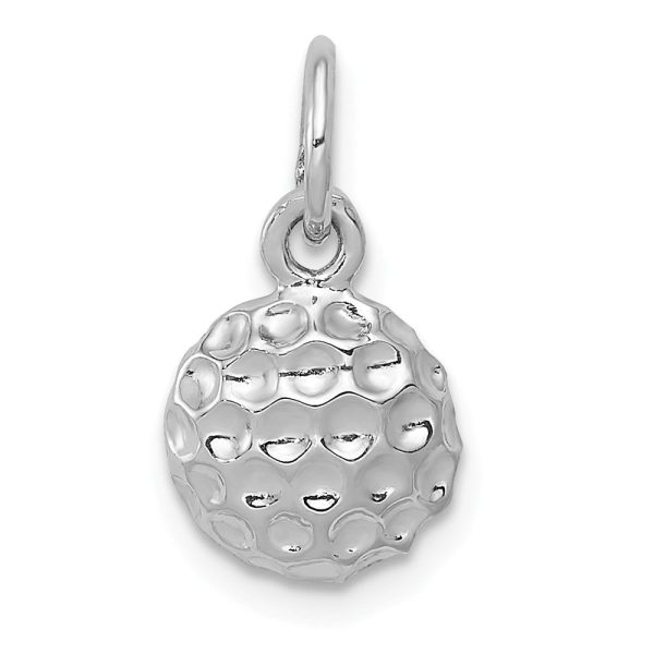 14k White Gold 9mm Polished Golf Ball Pendant Online now