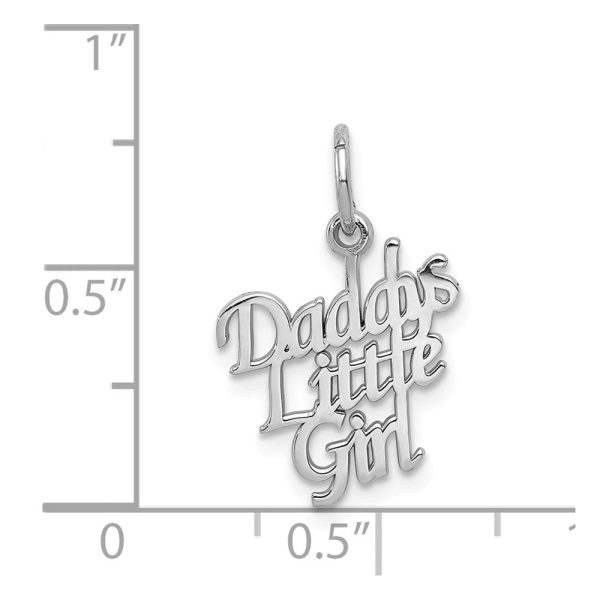 14k White Gold Polished Daddy s Little Girl Charm or Pendant, 15mm Discount