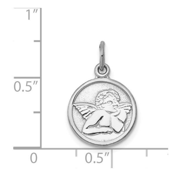 14k White Gold Textured Angel Charm Supply