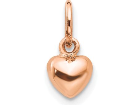 14k Rose Gold Tiny Puffed Heart Charm, 5mm (3 16 inch) Online