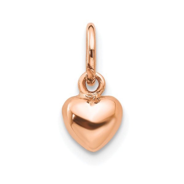 14k Rose Gold Tiny Puffed Heart Charm, 5mm (3 16 inch) Online