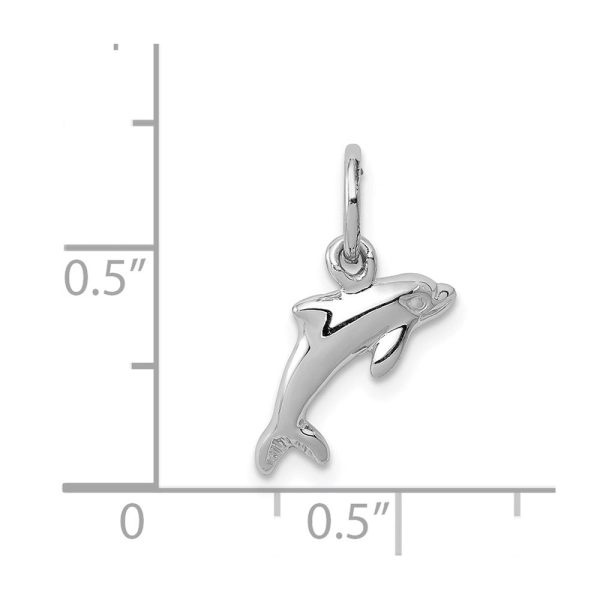 14k White Gold 12mm Dolphin Charm For Discount