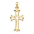 14k Yellow Gold Cutout Fleur de Lis Cross Pendant, 13 x 28mm Online