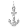 14k White Gold Diamond Cut Anchor Charm or Pendant For Cheap